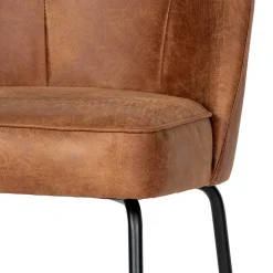 Design Recyclingleder Stuhl in Braun - Kegadamo (2er Set)