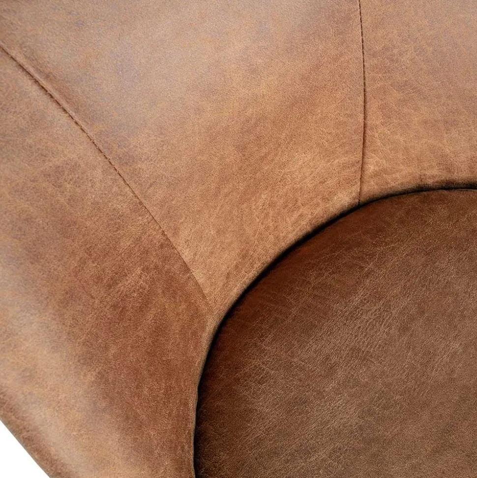 Design Recyclingleder Stuhl in Braun - Kegadamo (2er Set)