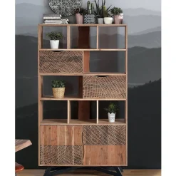 Design Regal mit Türen und Schubladen - Merlan