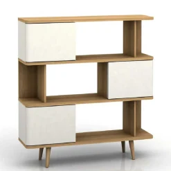 Design Scandi Standregal mit 3 Türen - Jendren I