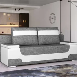 Design Schlafcouch aus Stoff und Kunstleder - Diadora