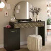 Design Schminktisch in Schwarz und Gold - Madrilena