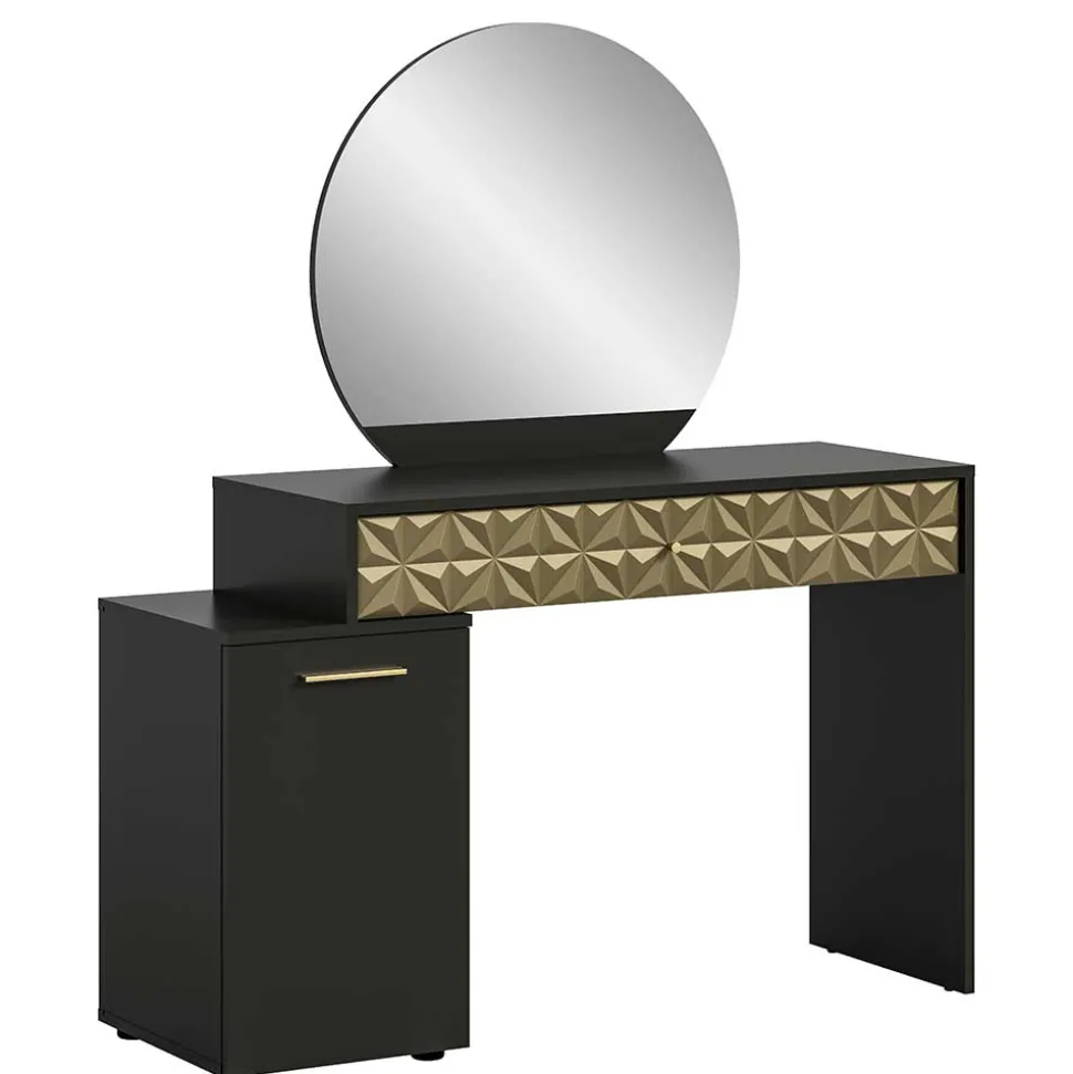 Design Schminktisch in Schwarz und Gold - Madrilena