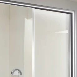 Design Schrank mit Spiegel & Glas Front Hellgrau - Capolyna