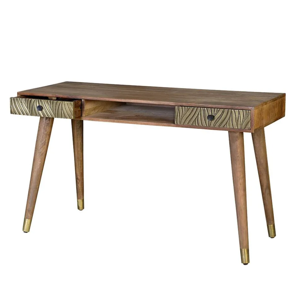 Design Schreibtisch aus Mangoholz und Metall - Filurina