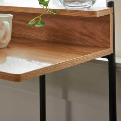 Design Schreibtisch in Akazie Optik & Schwarz - Charme