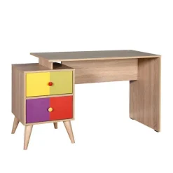 Design Schreibtisch in Sonoma-Eiche & Bunt - Reddnas