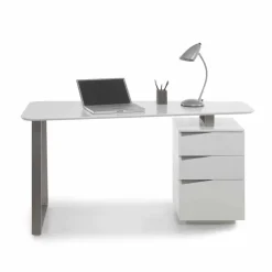 Design Schreibtisch in Weiß 150x67 cm Velino mit 3 Schubladen