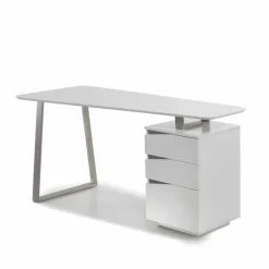 Design Schreibtisch in Weiß 150x67 cm Velino mit 3 Schubladen
