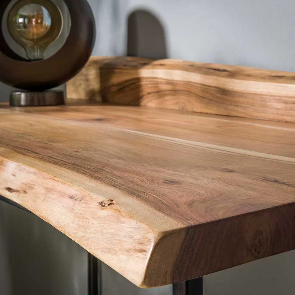 Design Schreibtisch mit Naturkanten aus Akazie - Ilmany