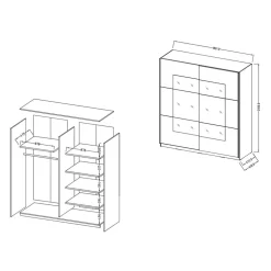 Design Schwebetürenschrank mit Spiegel - Anglivia