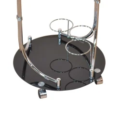 Design Servierwagen Basilico in Schwarz Chrom