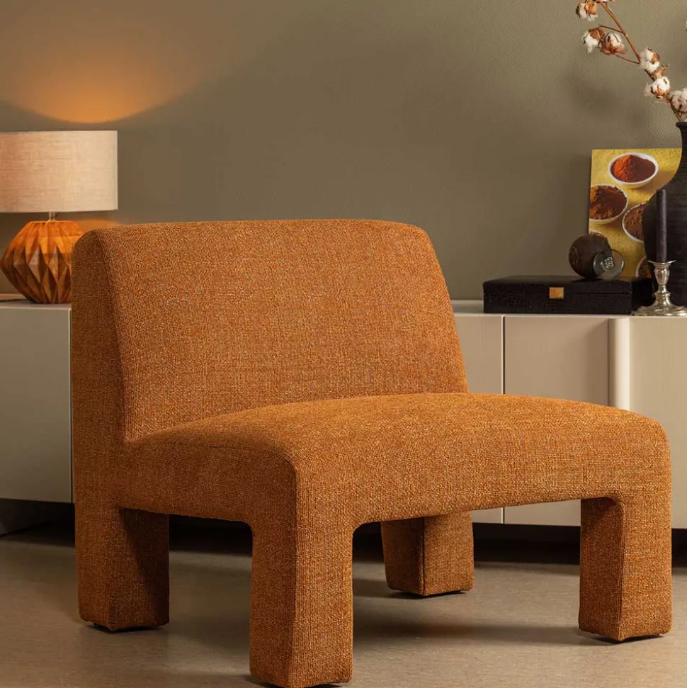 Design Sessel in Ocker meliert - Serasmus