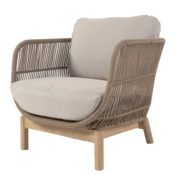 Design Sessel Set aus Geflecht Kordel Beige - Kiranzo (2er Set)