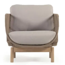 Design Sessel Set aus Geflecht Kordel Beige - Kiranzo (2er Set)