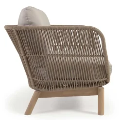 Design Sessel Set aus Geflecht Kordel Beige - Kiranzo (2er Set)