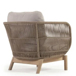 Design Sessel Set aus Geflecht Kordel Beige - Kiranzo (2er Set)