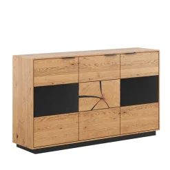 Design Sideboard aus Eiche und Glas - Masicuri