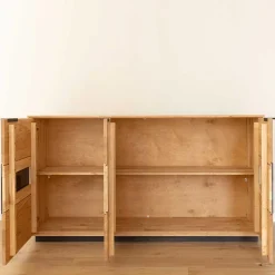 Design Sideboard aus Eiche und Glas - Masicuri