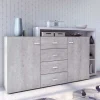 Design Sideboard in Beton Optik & Weiß - Venatio