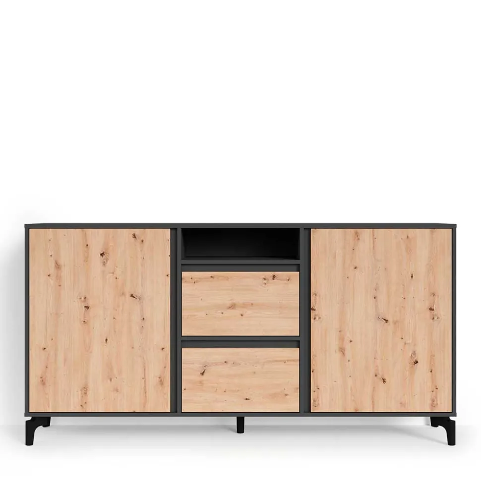 Design Sideboard in Wildeiche NB & Anthrazit - Kiss