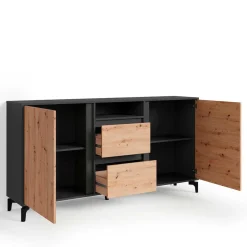 Design Sideboard in Wildeiche NB & Anthrazit - Kiss