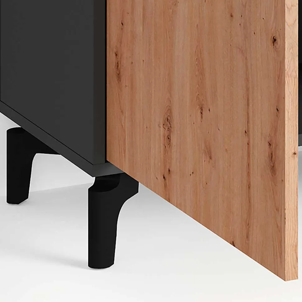Design Sideboard in Wildeiche NB & Anthrazit - Kiss