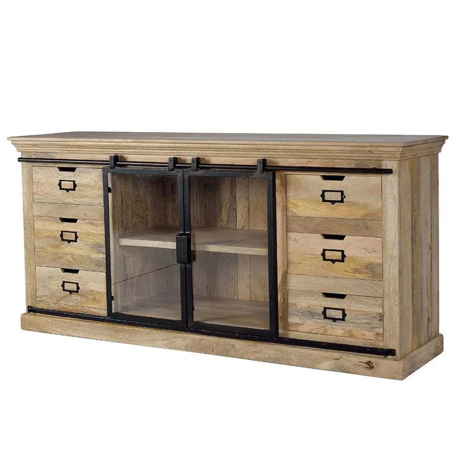 Design Sideboard mit Glas Schiebetüren - Draschna