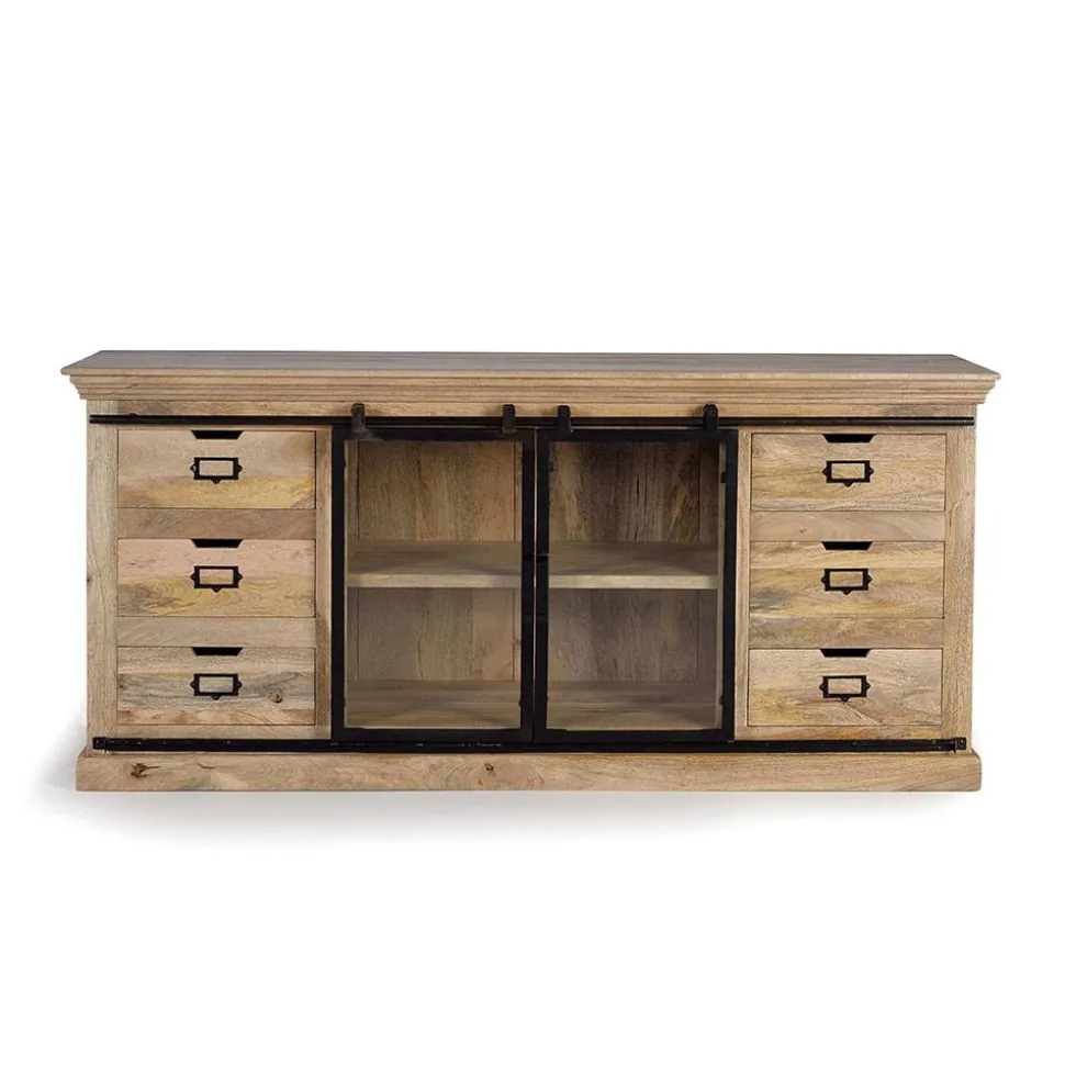 Design Sideboard mit Glas Schiebetüren - Draschna