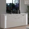 Design Sideboard mit LED in Weiß Hochglanz - Gomata
