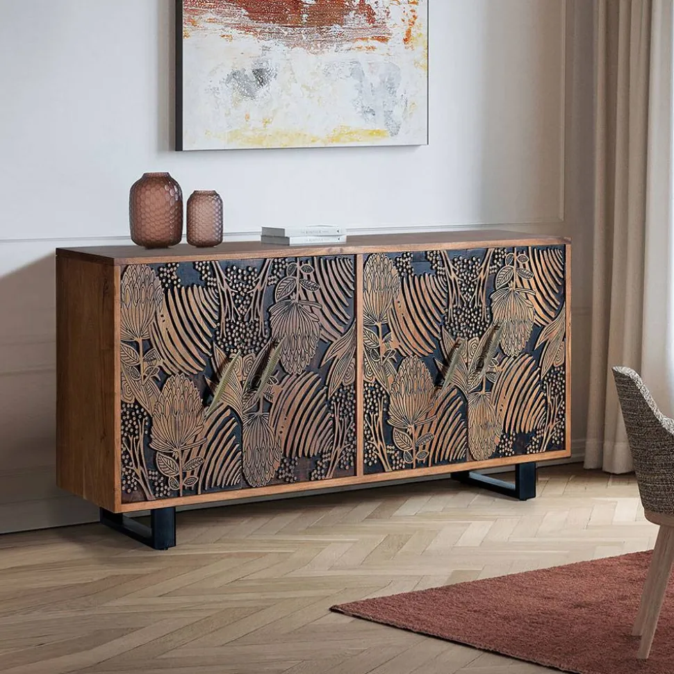 Design Sideboard mit Schnitzerei und Lack - Marcel