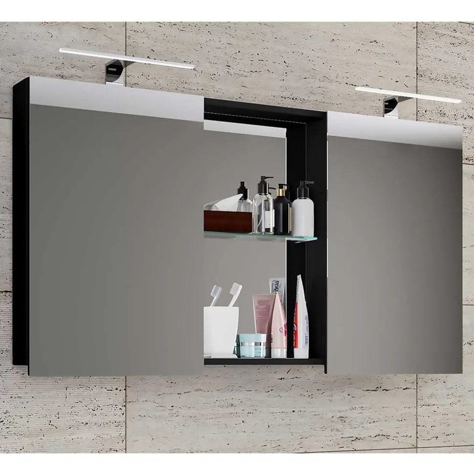 Design Spiegelschrank mit 112cm Breite - Dorcano