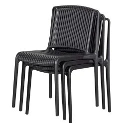 Design Stapelstühle in Schwarz - Live (4er Set)