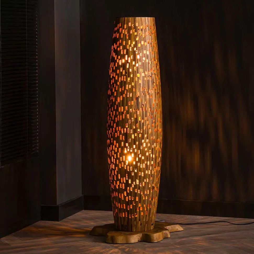Design Stehleuchte aus Teak Massivholz - Niridena