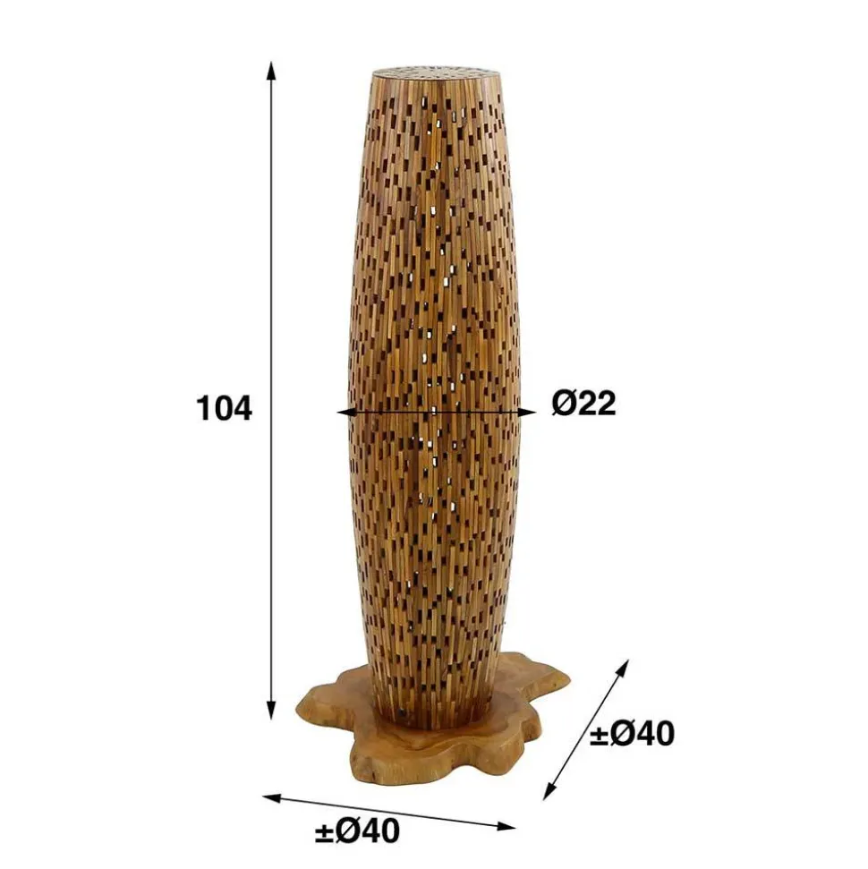 Design Stehleuchte aus Teak Massivholz - Niridena