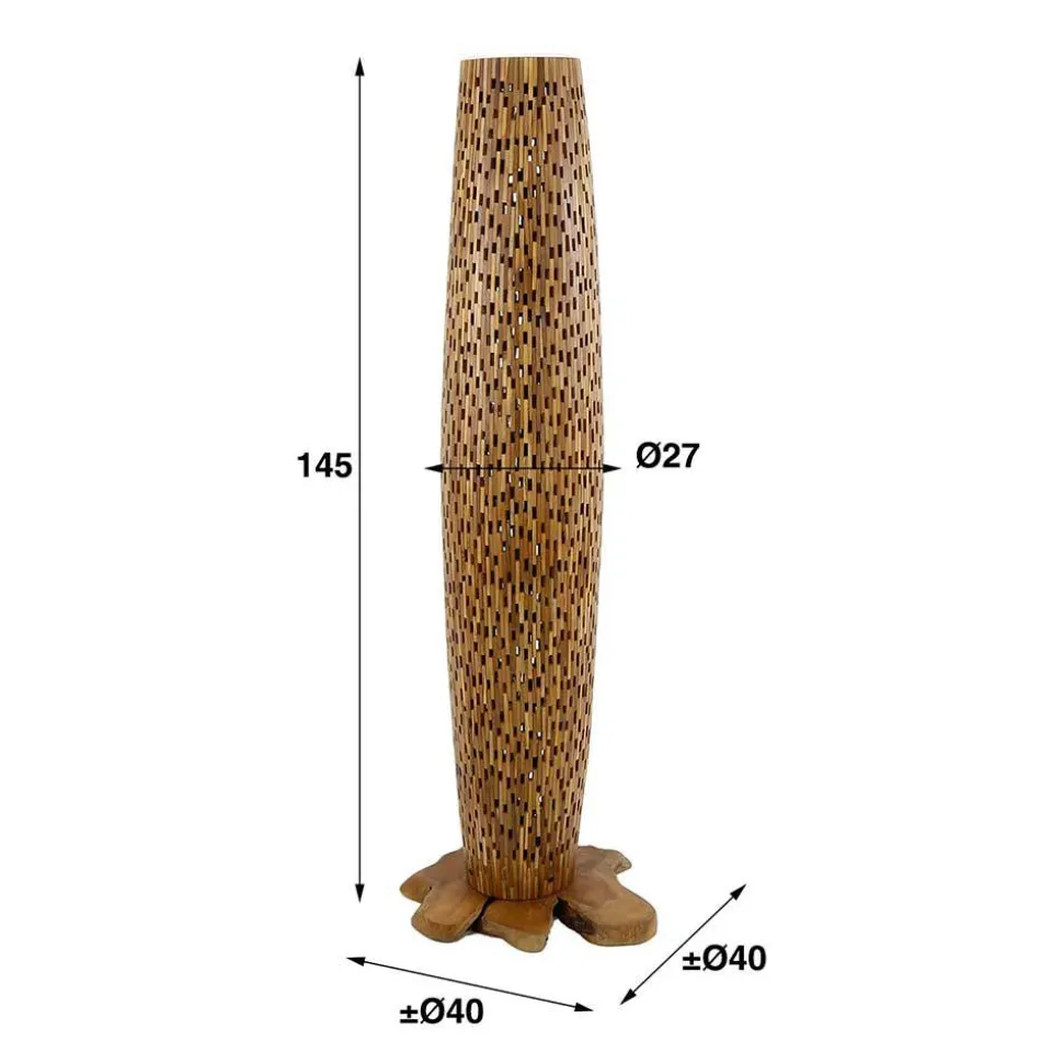 Design Stehleuchte aus Teak Massivholz - Niridena