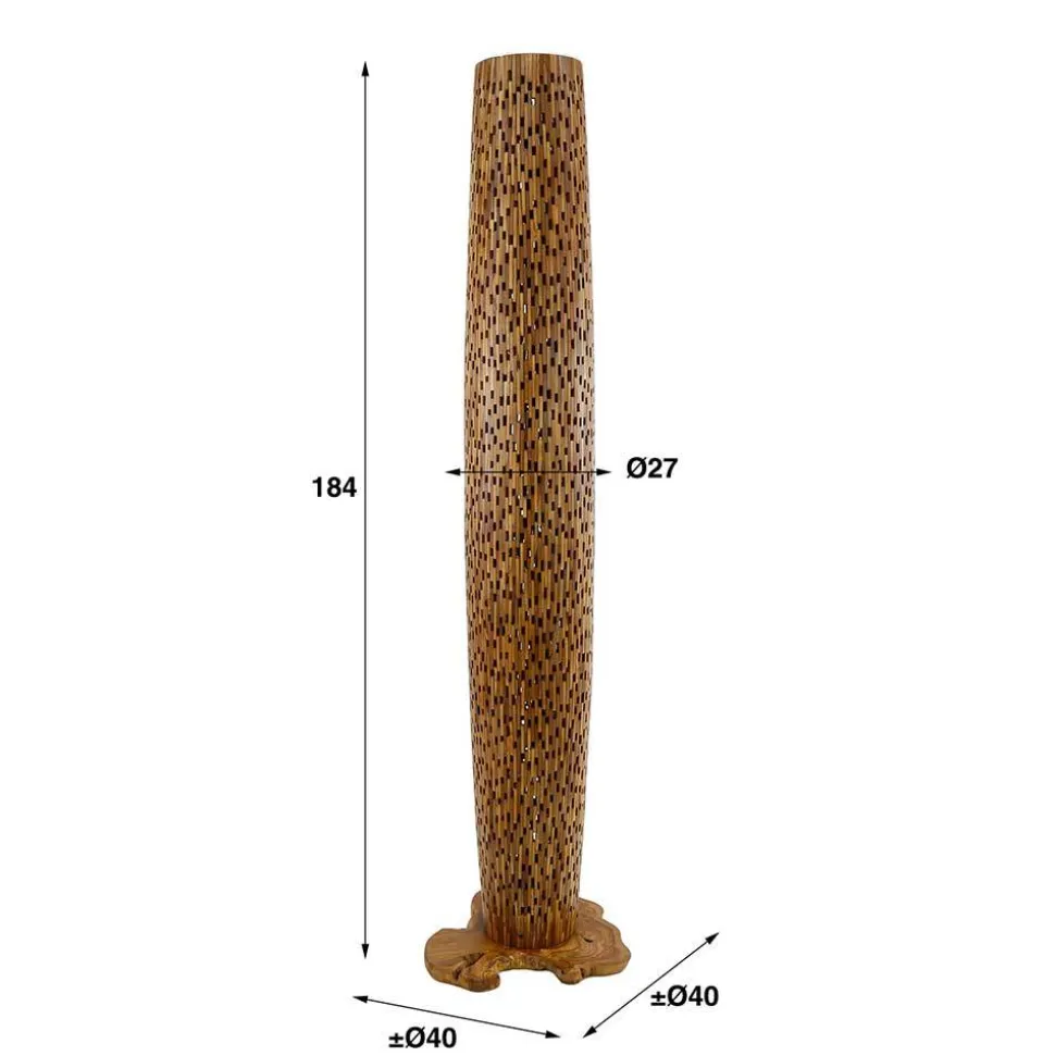 Design Stehleuchte aus Teak Massivholz - Niridena