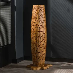 Design Stehleuchte aus Teak Massivholz - Niridena