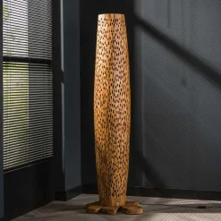 Design Stehleuchte aus Teak Massivholz - Niridena