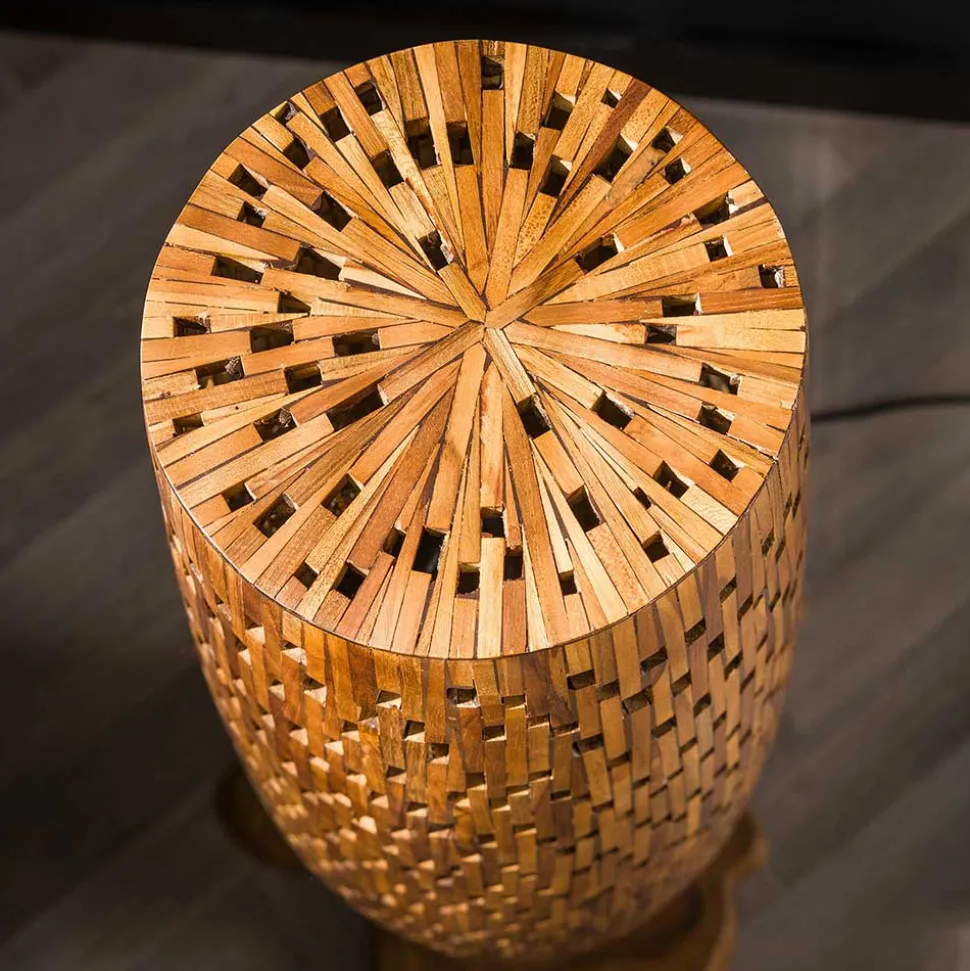 Design Stehleuchte aus Teak Massivholz - Niridena