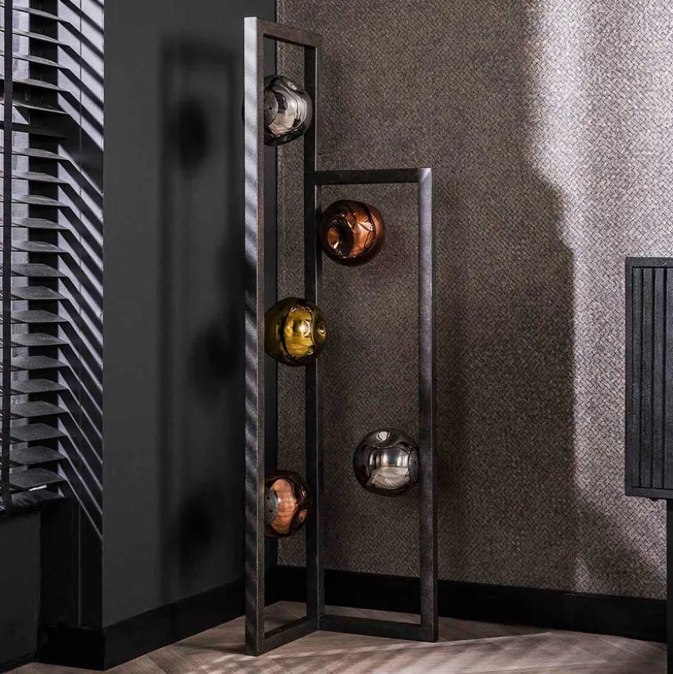 Design Stehleuchte mit fünf Glas Kugelschirmen - Ranica