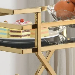 Design Teewagen in Schwarz und Gold - Ranieros