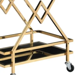 Design Teewagen in Schwarz und Gold - Ranieros