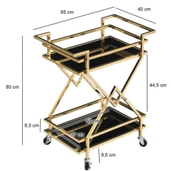 Design Teewagen in Schwarz und Gold - Ranieros