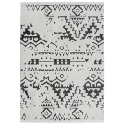 Design Teppich mit Ethno Muster zweifarbig - Girona