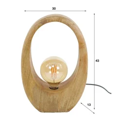 Design Tischleuchte aus Mangobaum - Vakanza