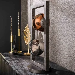 Design Tischleuchte mit zwei Glas Kugelschirmen - Melira