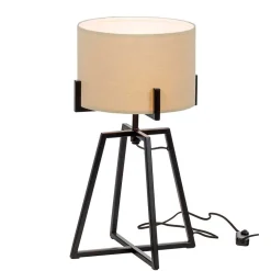 Design Tischleuchten in Beige Stoff - Megana (2er Set)