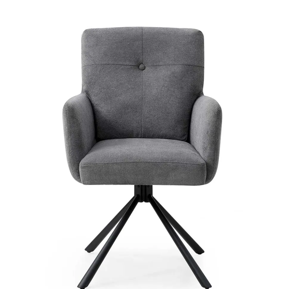 Design Tischsessel in Grau - drehbar - Portland S (2er Set)