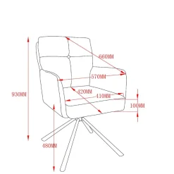 Design Tischsessel in Grau - drehbar - Portland S (2er Set)